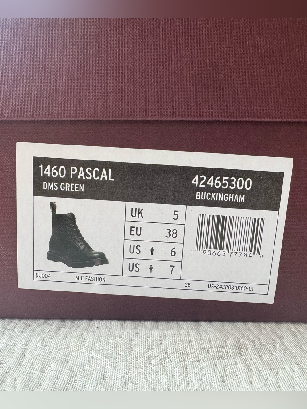 Rare Dr. Martens deep green 1460 Pascal Made in England Buckingham size 7 US - Picture 8 of 9